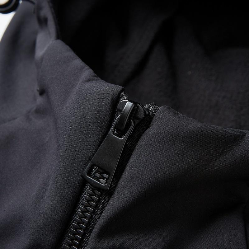 Herbst und Winter Kapuzen-Softshell-Wasserdichte Jacke Herren Samt Unifarben Strickjacke Vielseitige Freizeitjacke Herrenbekleidung