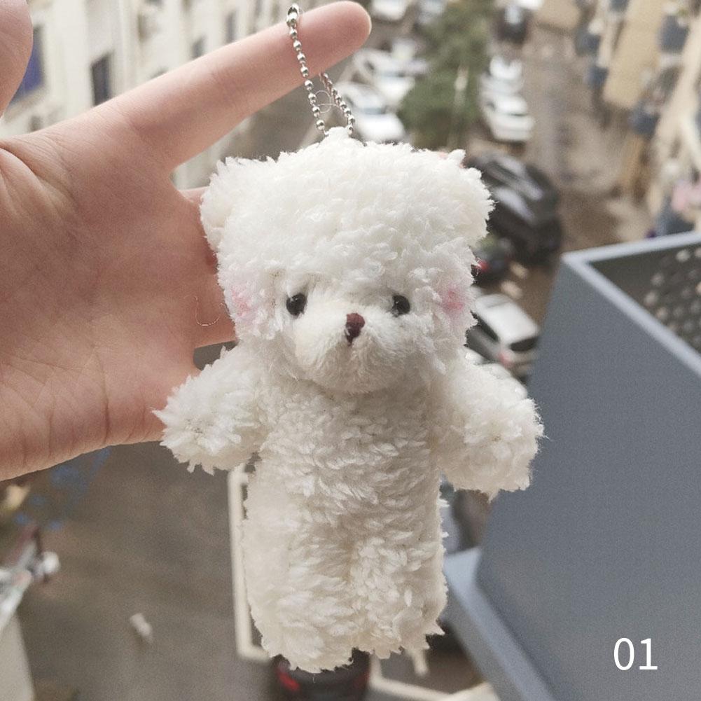 

12cm Cute Bear Plush Keyring Pendant Soft Stuffed Plush Keychain Toy Backpack Pendant Birthday Gifts for Children