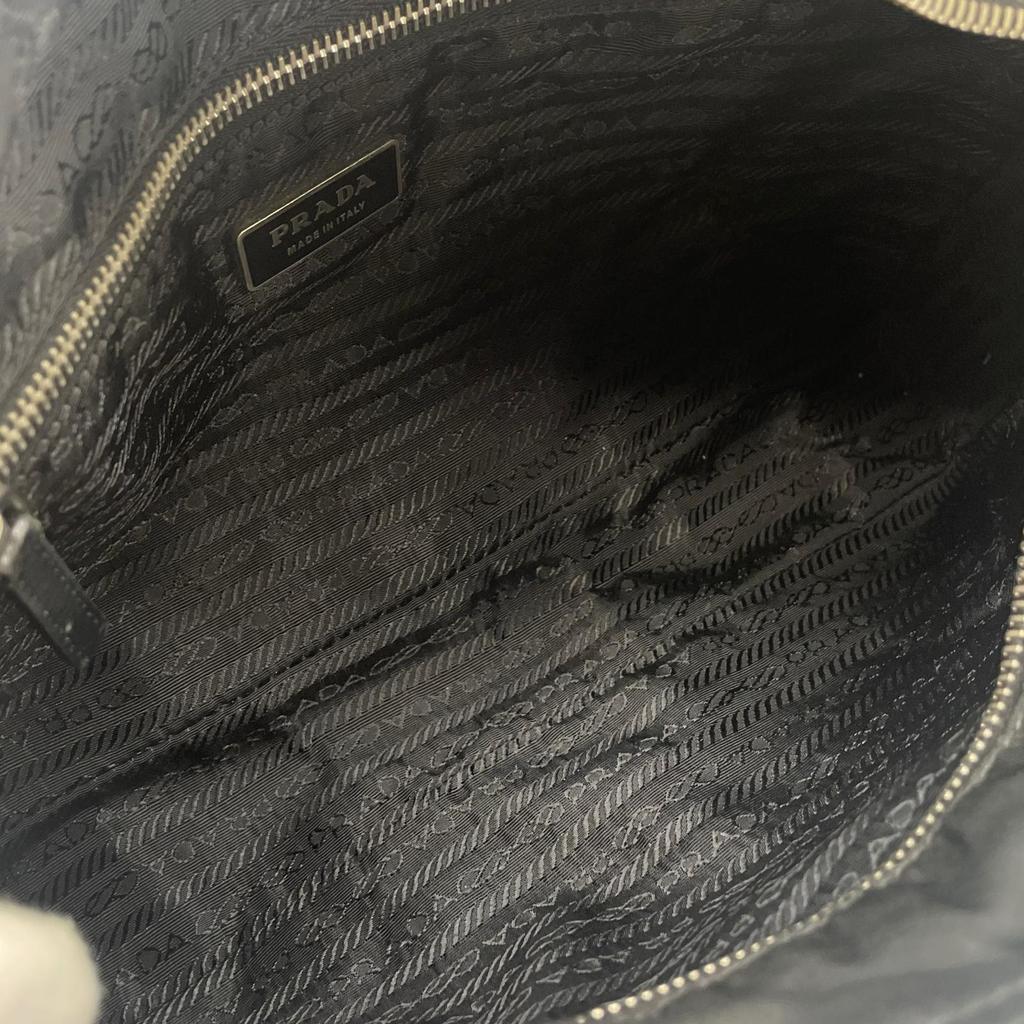 PRADA Triangle logo Tote Bag black Women used
