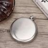 Stainless Steel Round Whiskey Flask 5/8 Oz Hip Flask Portable Pocket Wine Flagon  Outdoor