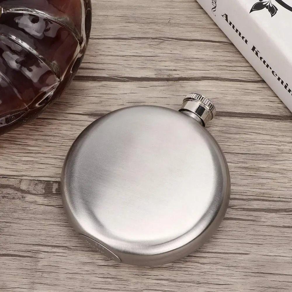 Stainless Steel Round Whiskey Flask 5/8 Oz Hip Flask Portable Pocket Wine Flagon Outdoor