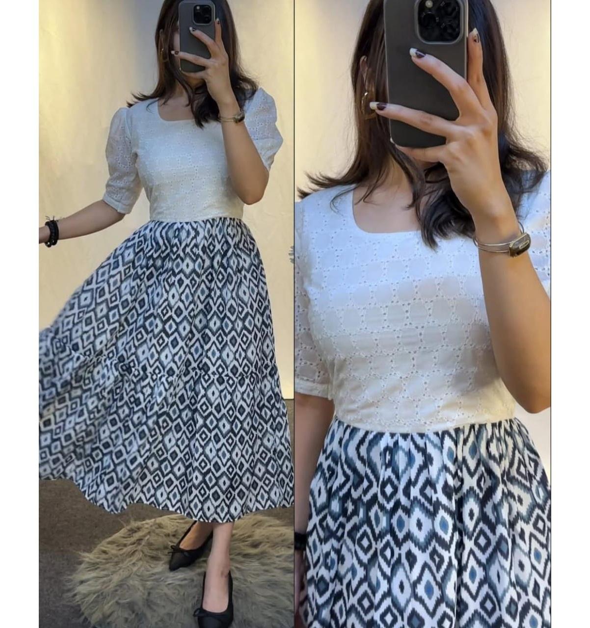 

Женское платье миди с принтом курицы Шифли из хлопка индийская праздничная туника курти курта 3XL белый