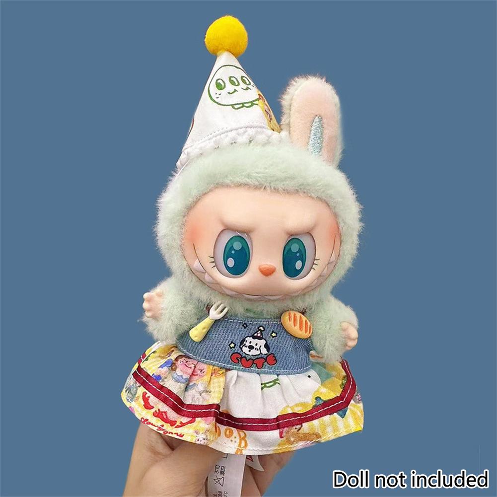For 17cm Labubu Doll Clothes Fashion Clothes Hoodies Dresses Doll Clothes Color Match Shirts Dolls Accessories Cute Decoration Little Clothes