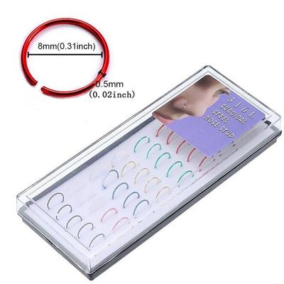 Stainless Steel C-Shaped Fake Nose Rings, Round Titanium Steel Nose Studs, Body Piercing Jewelry, 40 Boxes.