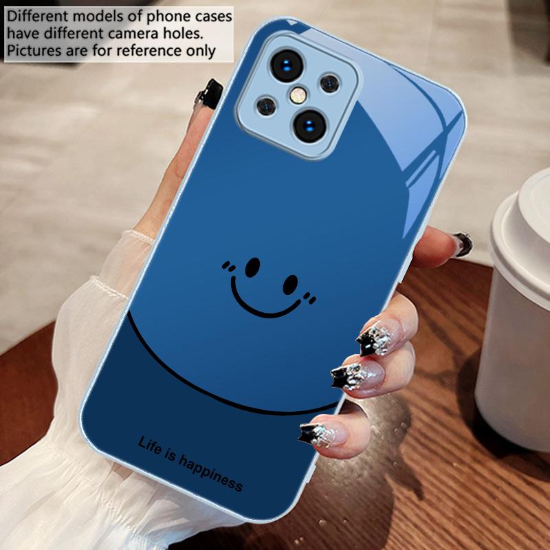 Life is about being happy For Oppo Find X5 X8 Pro X2 Lite X7 Ultra F11 23 Reno4 Z 6 Pro A72 58 78 73 16 98 A54S Glass Phone Case