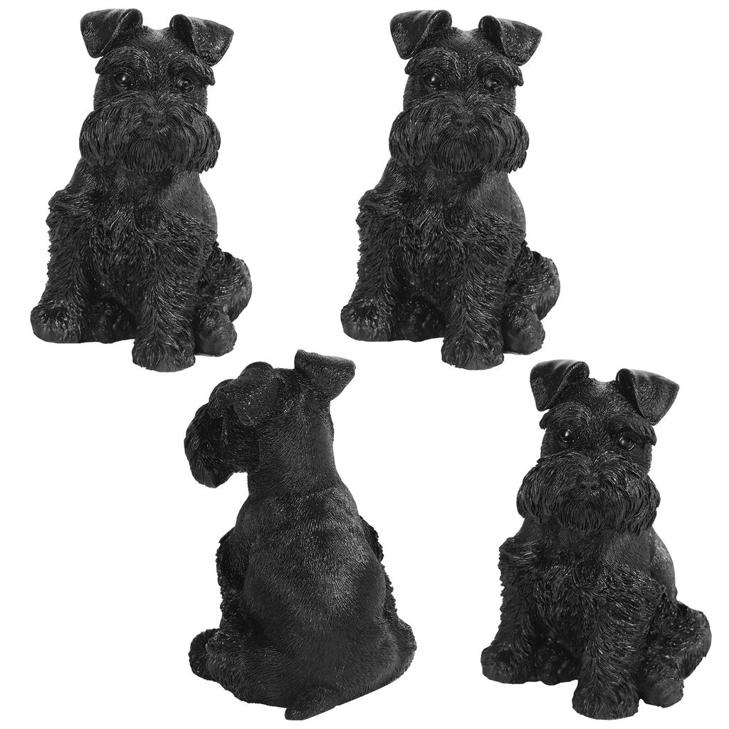 Szczeniak Schnauzera Żywiczna Kryształowa Statua Przedmioty do Wystroju Domu Różowy Kryształ Kamień Miłości Rzeźby i Figurki Schnauzerów Wystrój Domu
