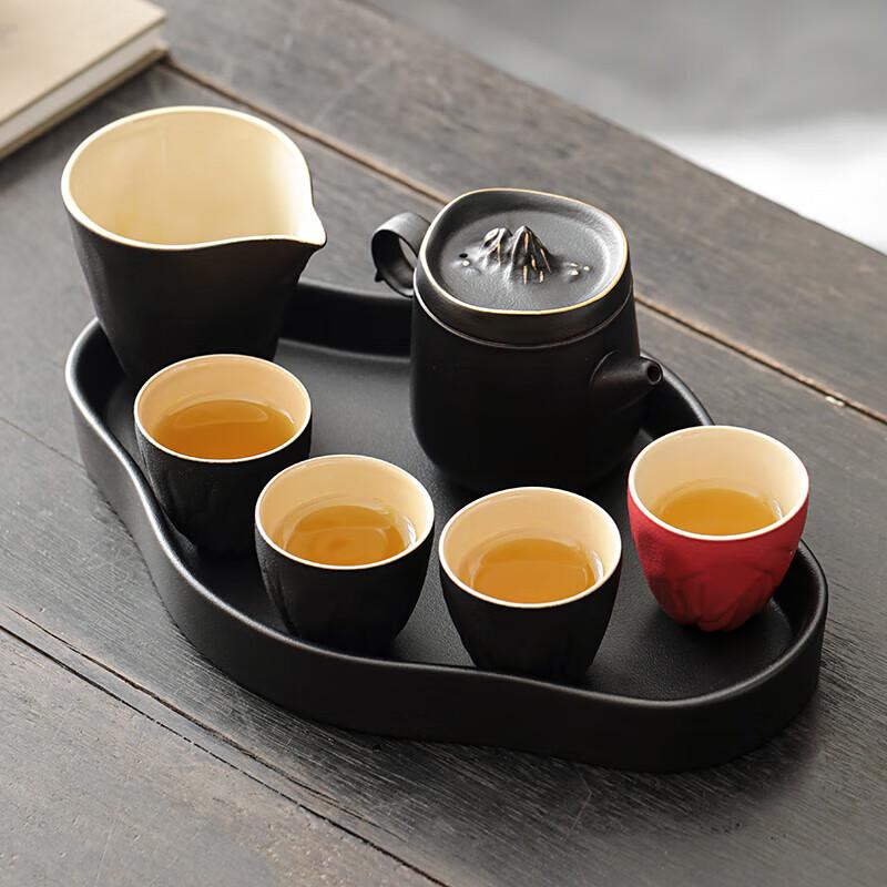 Dehua China White Porcelain Tea Set with Tea Tray