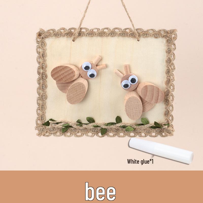 Dziecięcy zestaw do samodzielnego wykonania ramki na zdjęcia z naturalnego plastra drewna