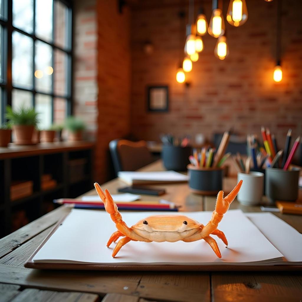 Creative Crab Pen Holder Weightlifting Crabs Pen Stand Storage Rack, Office Desktop Decoration, Pencil Holders Desk Supplies Holders and Dispensers,
