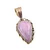 Natural Pink Opal Gemstone 925 Solid Sterling Silver Two Tone Pendant 1.50" E1A39