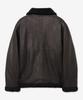 Vtwo 8226 Vintage Coated Leather Wool Shearling Mustang_Black