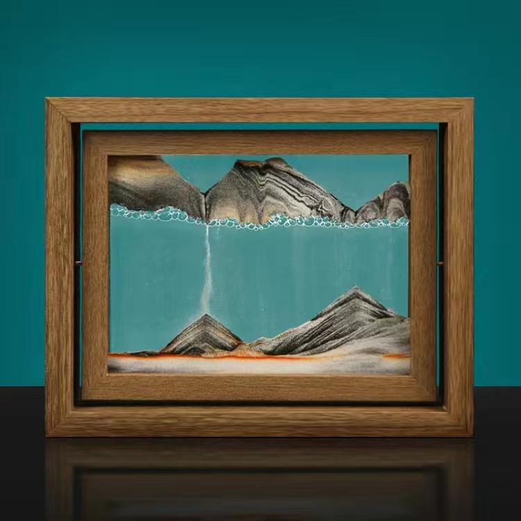 Δημιουργική τρισδιάστατη περιστρεφόμενη ζωγραφική με ρευστή άμμο από μασίφ ξύλο, διακοσμήσεις για το σπίτι, διακοσμήσεις για την κρεβατοκάμαρα, χειροτεχνίες