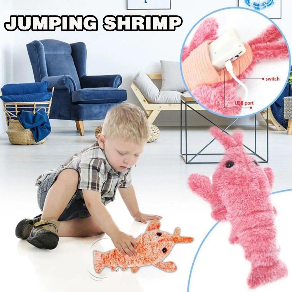 Simulation Jumping Shrimp Plush Electric Pet Toys Dancing Moving Dogs Interactive Toys Outdoor