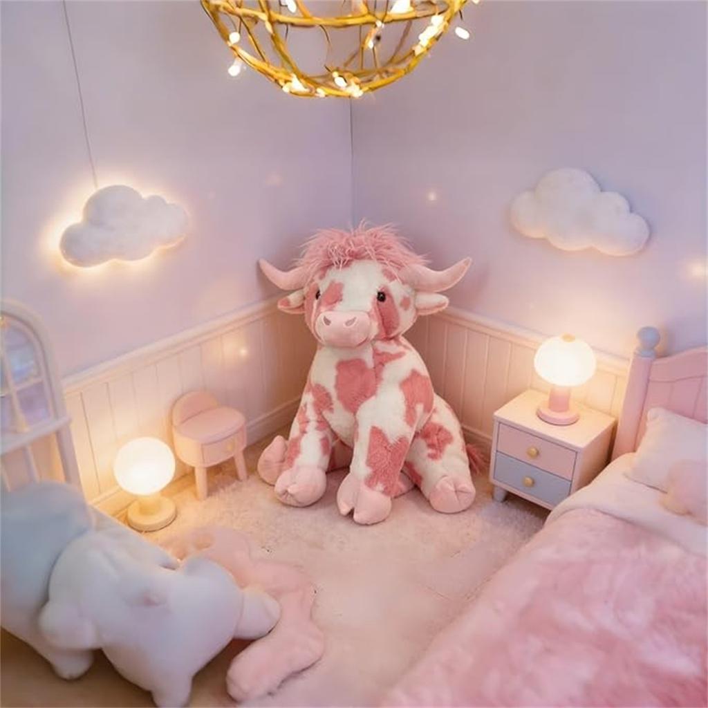 Cow Stuffed Animal, Cute Plushies Cow Gifts, Realistic Cows Plush , Peluches Toys Decor