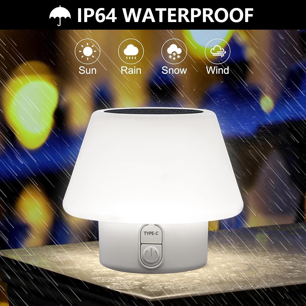 Solar Mushroom Mini Table Lamp Rechargeable Outdoor Camping Night Light Desktop Decor Light Waterproof Garden Patio Restaurant