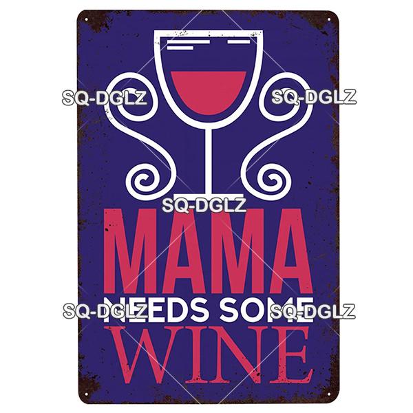[SQ-DGLZ] Wine Metal Sign Vintage Tin Sign Bar Wall Decor Metal Crafts Home Decor Painting Plaques Art Poster Custom