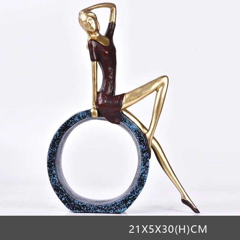 Elegant Resin Ballet Girl Figurine – Abstract Dance Art Home Decoration