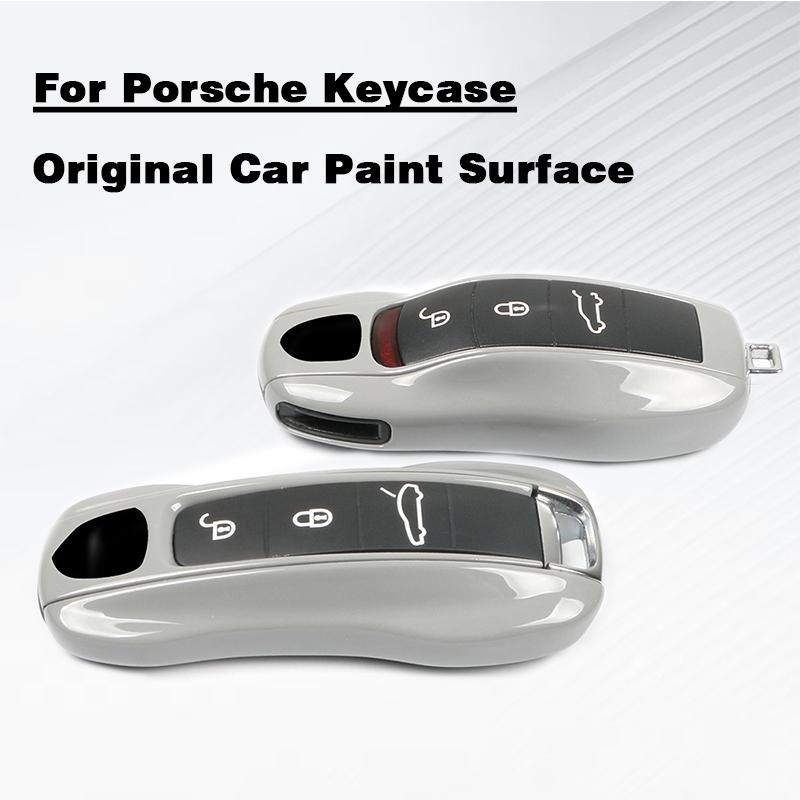 For Porsche Panamera Cayenne Macan 718 971 Boxster 982 911 Taycan Original Car Paint And Same Color Matte Grey Key Case Shell