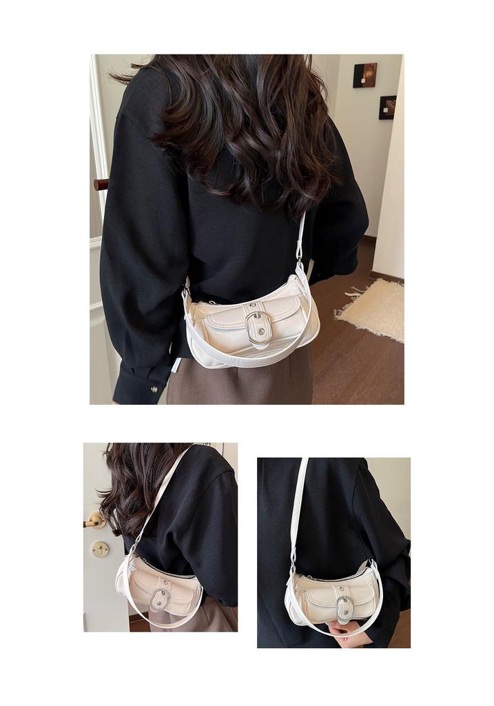 Korean Retro Light Luxury Baguette Shoulder Bag - Large Capacity, Simple Commute Style