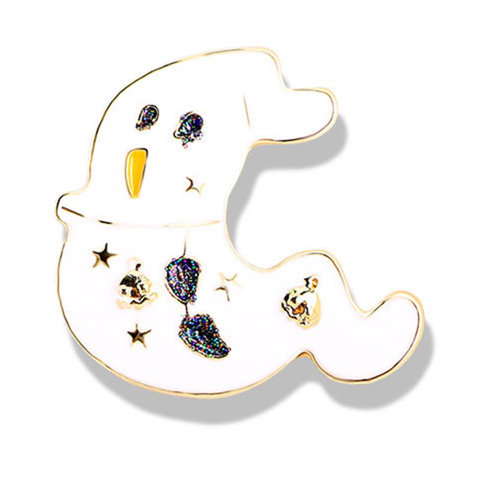 

Хэллоуин Мультяшный Значок Привидение Аксессуар Причудливый Хэллоуинский Значок Тыква и Привидение Веник Сплав Эмаль Лацканный Значок для Тематических Вечеринок G