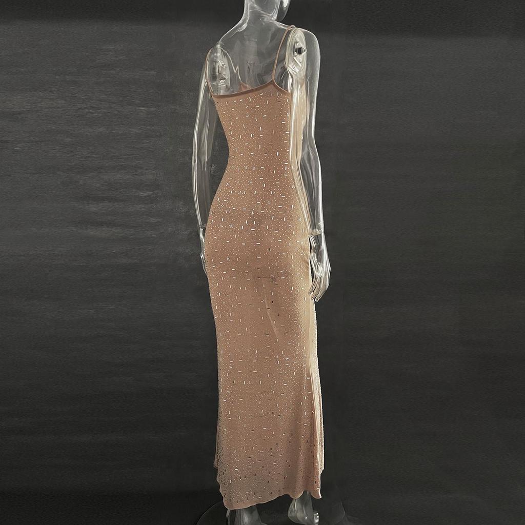 2025 Rochie de seară sirenă cu bretele spaghete cu strasuri