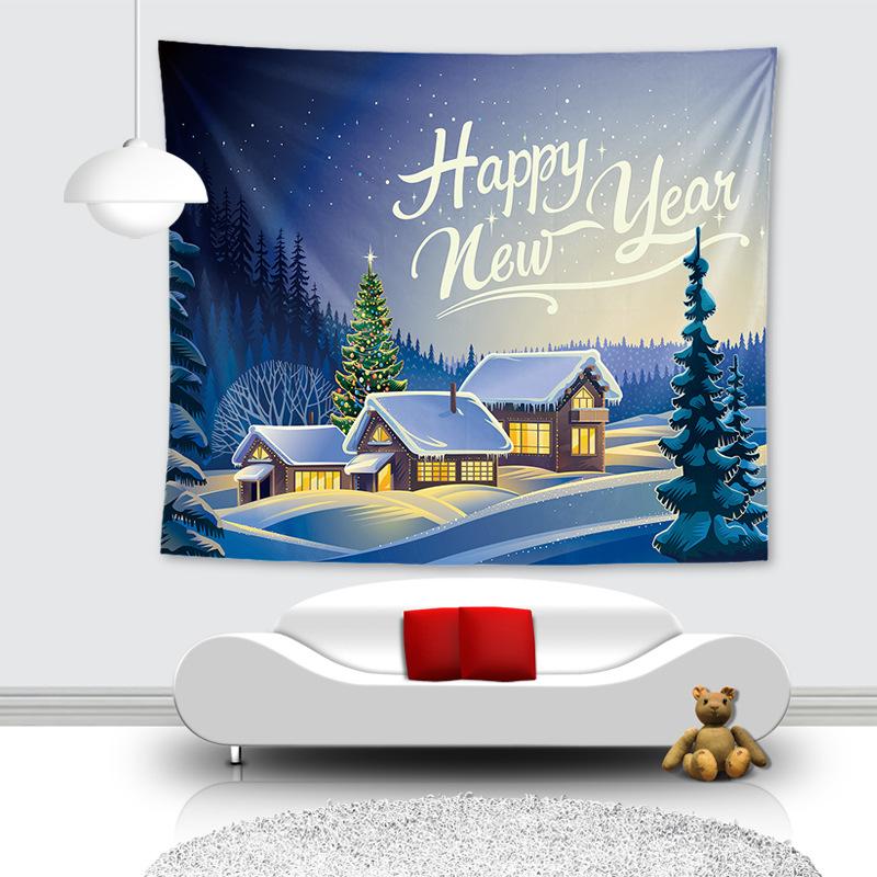Strength Factory Foreign Trade European and American Christmas New Year Tapestry Beach Towel Rug