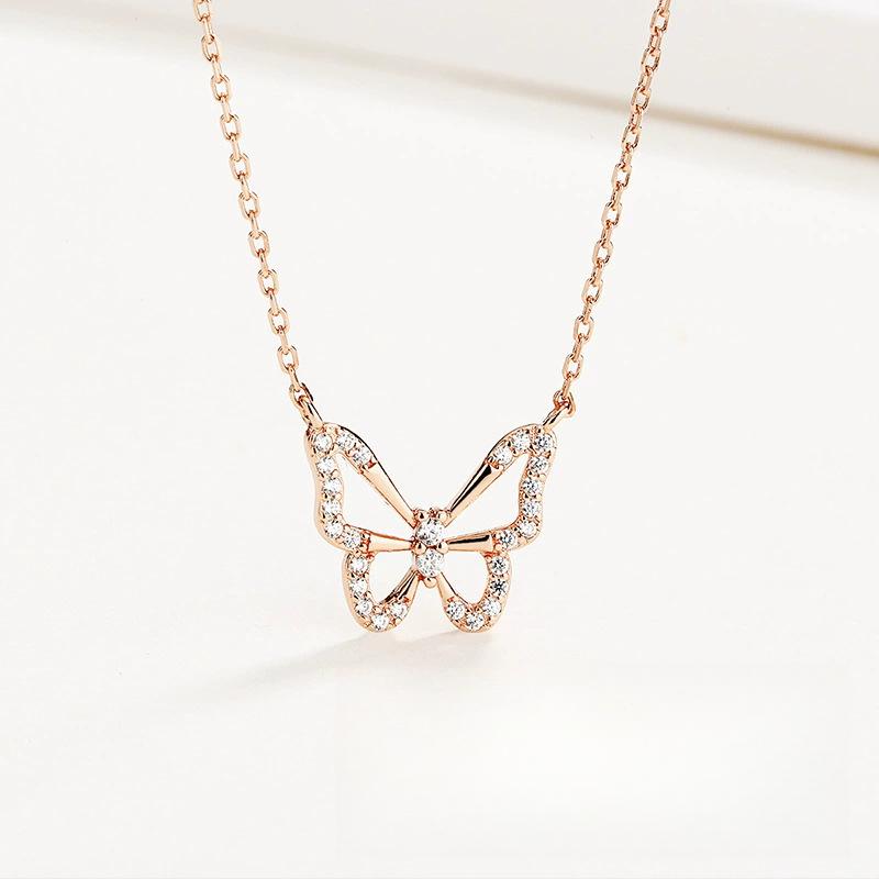 

Ожерелье-бабочка, летнее ожерелье, женское колье с высоким дизайном и цепочкой на ключицу