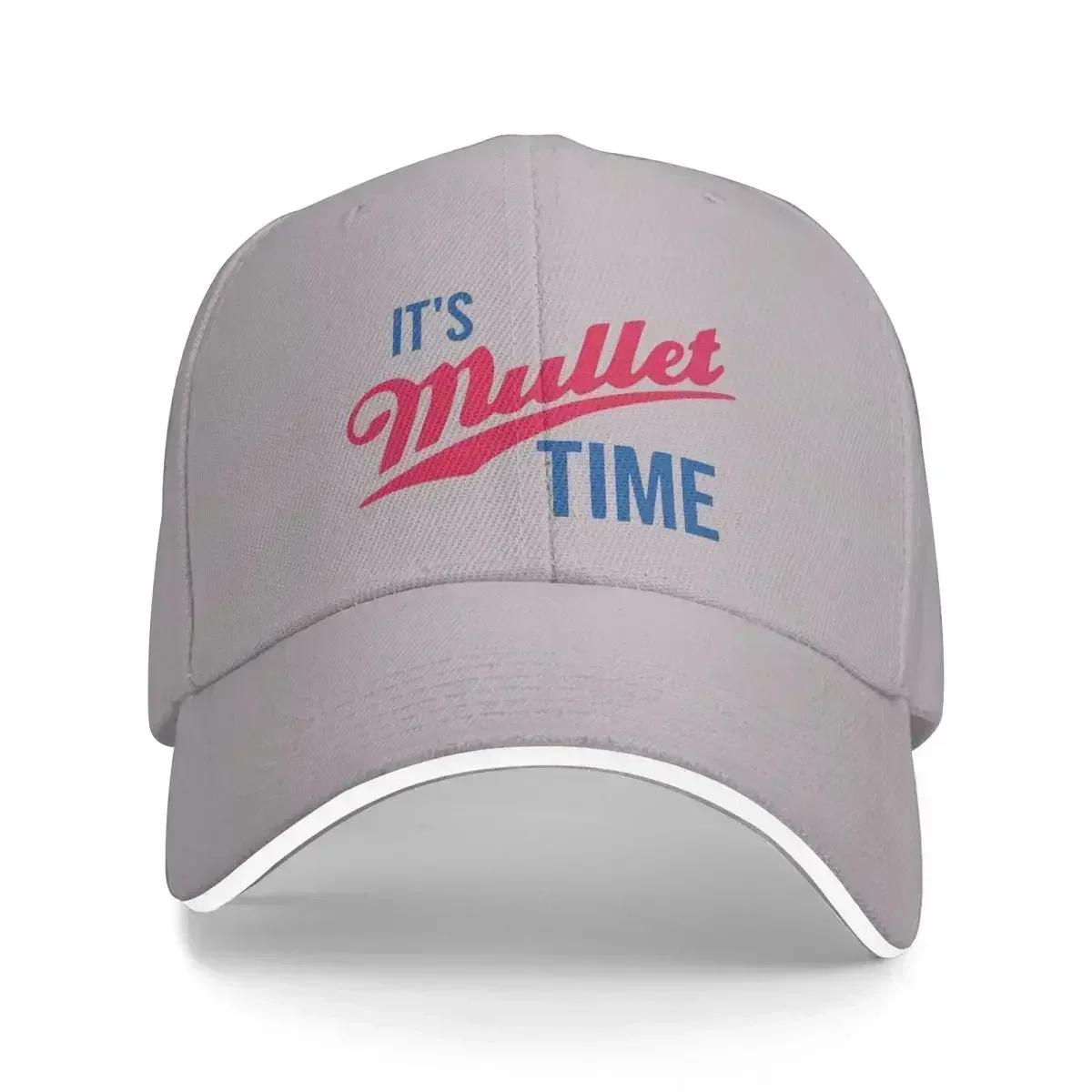 

Unisex Baseball Hats Its Mullet Time Funny Mullet Outdoor Streetwear Summer Sports Baseball Caps Hip Hop Cap Hat Polychromatic As shown