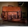Genuine Vintage Brown Leather Messenger Bag Shoulder Laptop Bag Briefcase Bag