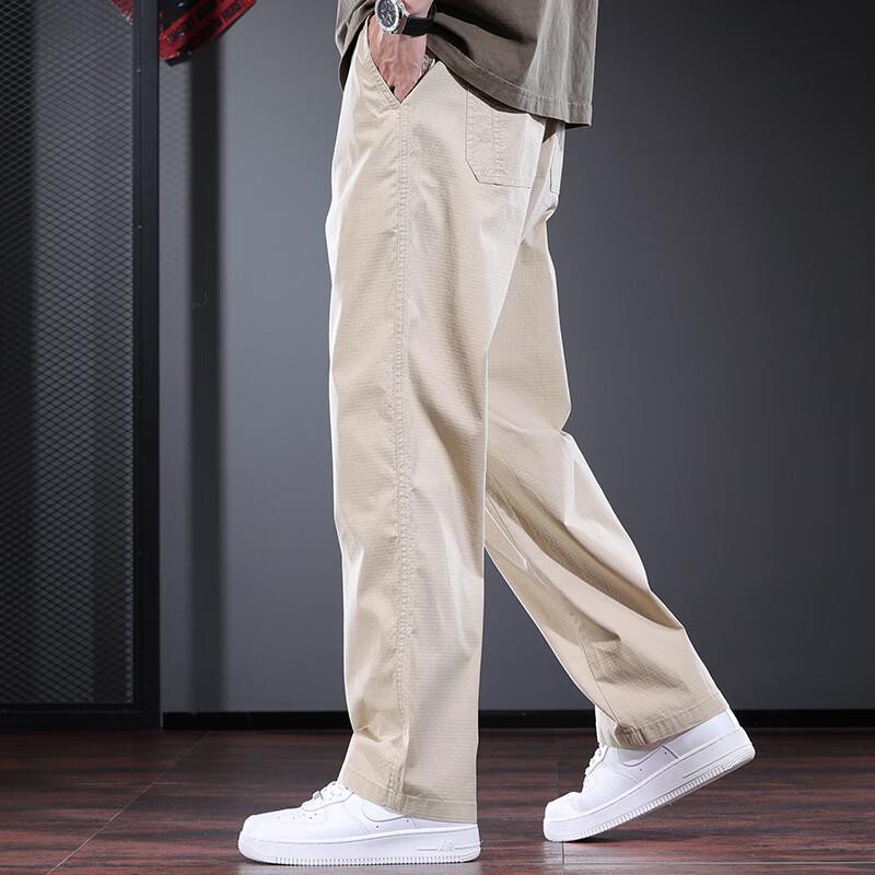 Jie Leinong Men's Summer Business Casual Straight-Leg Pants