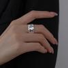 Hot Sale 925 Sterling Silver Hammered Surface Wide Open Finger Rings for Women Jewelry