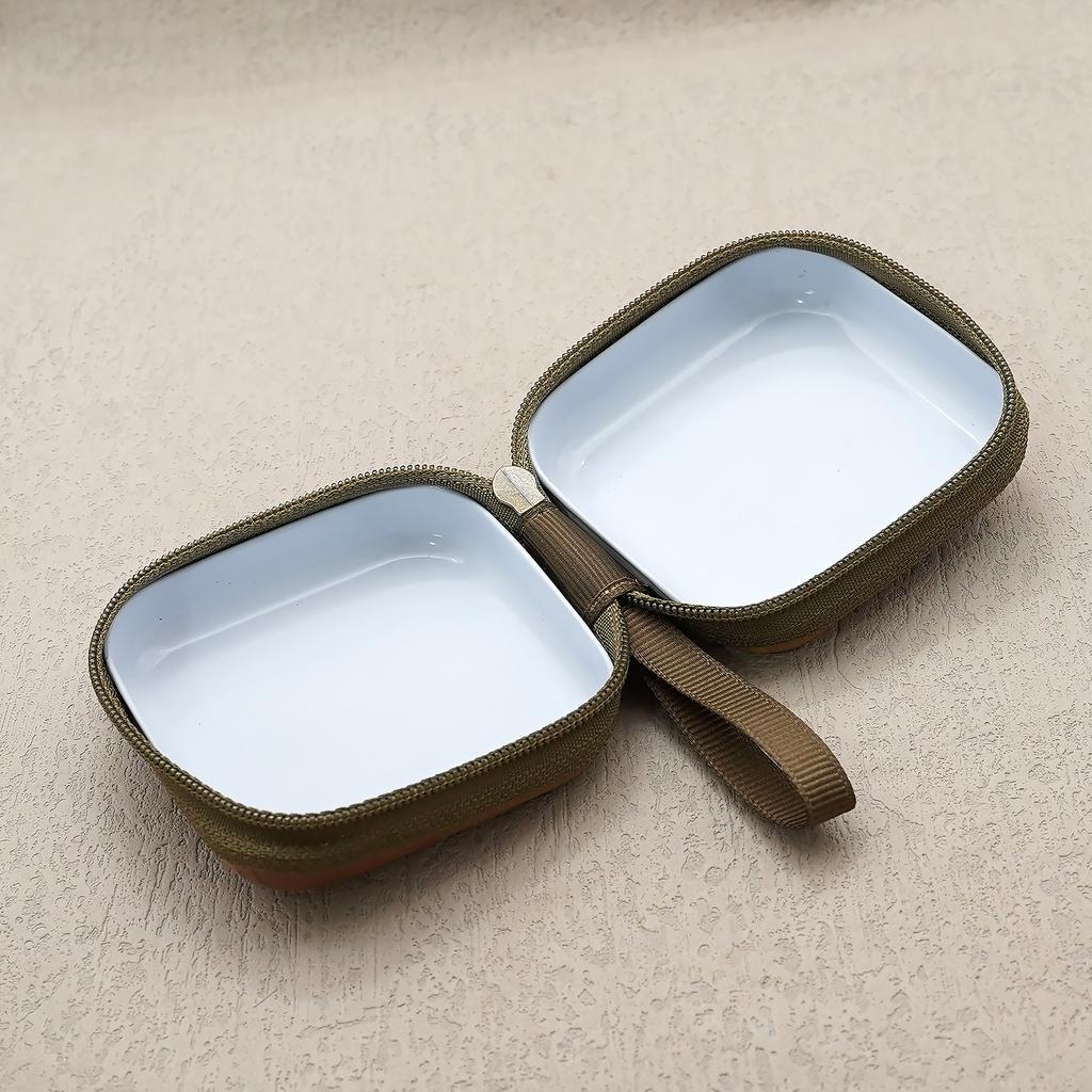 Square Cartoon Rosary Bag 7X7cm Thickness 3.3cm Feather Zipper Storage Box