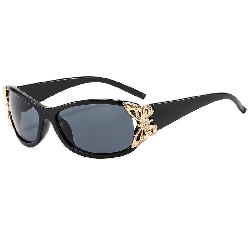 

New Fashion Butterfly Gradient Decor Shades Women Trendy Driving Anti UV Sunglasses High Quality Y2K Popular Beach Sun Glasses