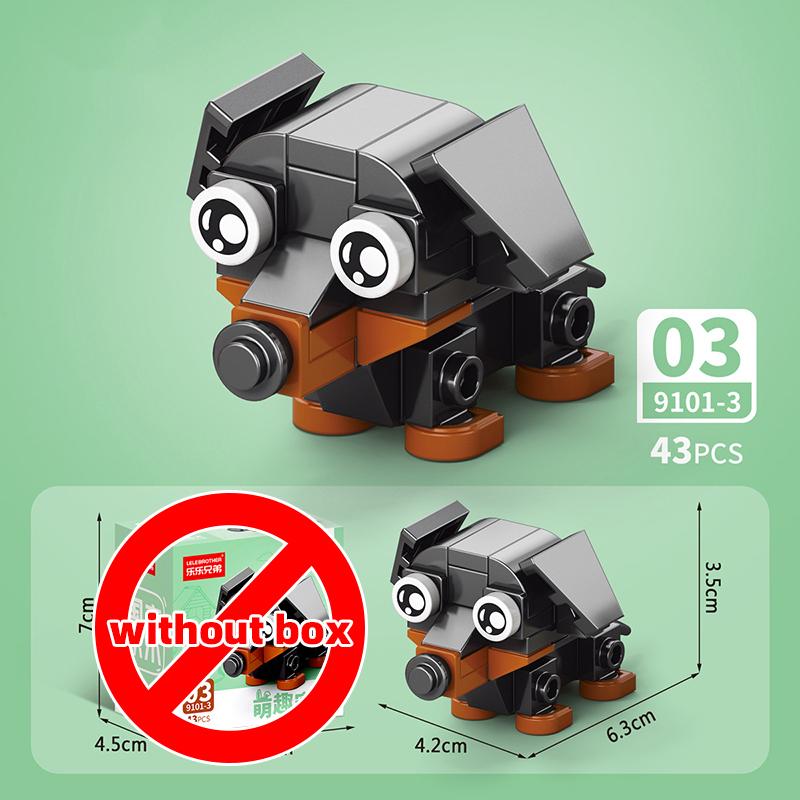 Lele Brother Building Blocks Cute Farm Animals Pets Pig Donkey Dog Rooster Duck Lizard MOC City Scene Assembled DIY Bricks