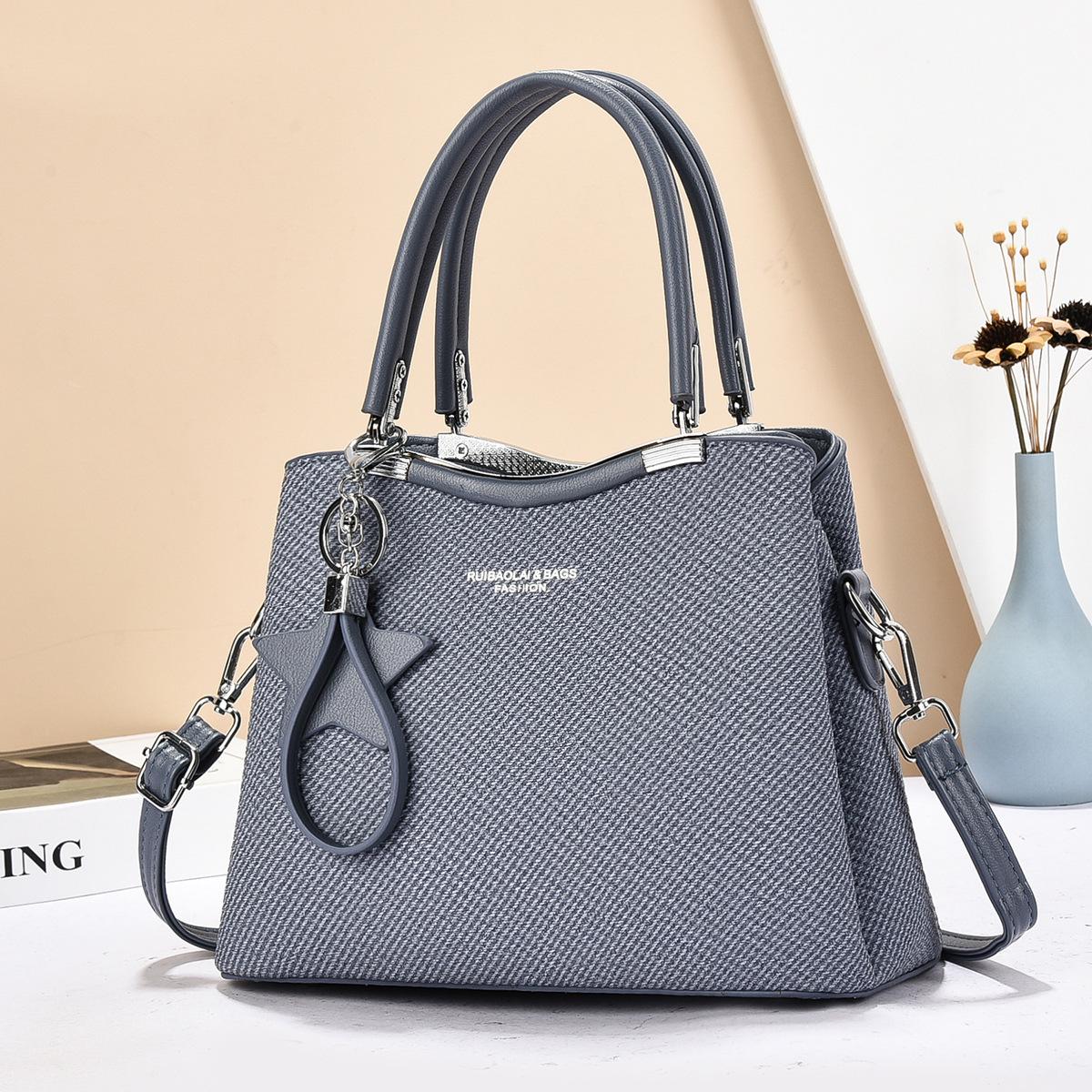 Новая Мода Сто Мультиклип Кроссбоди Сумка - Женская Сумка Через Плечо Минималистичная Текстура Повседневная Большая Вместимость Сумка синий 2598₽