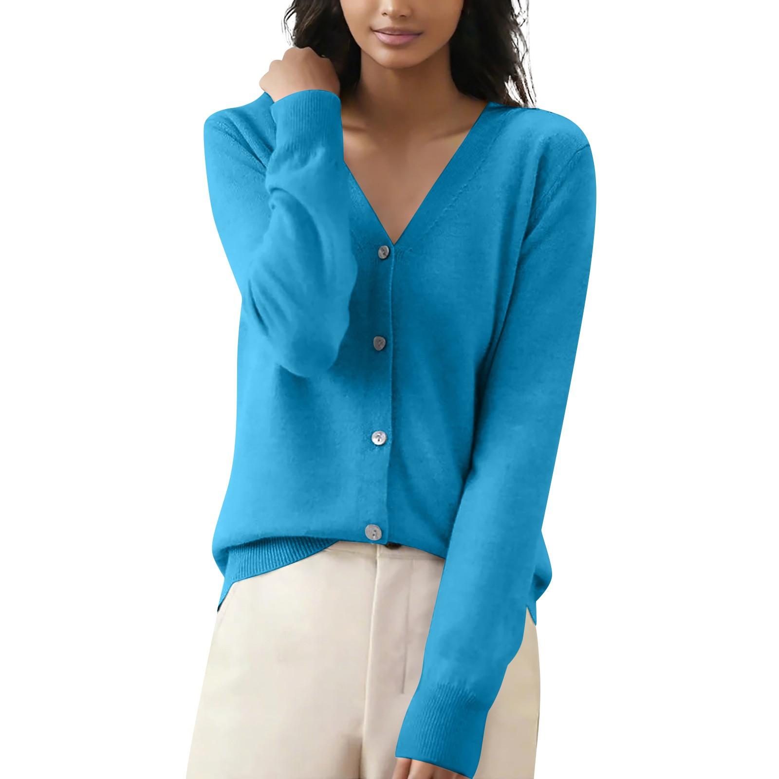 

Женская повседневная мода, удобная короткая куртка-кардиган с длинными рукавами и V-образным вырезом XXL