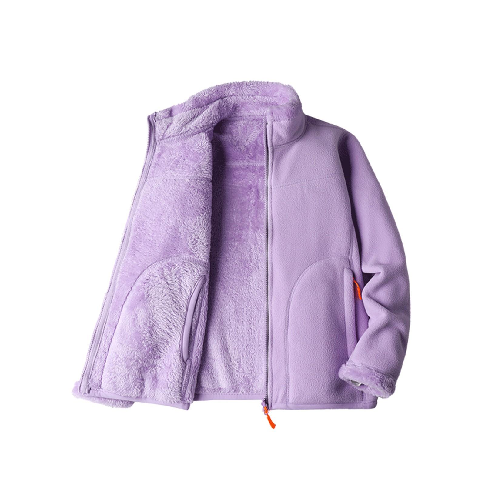 

Женская повседневная модная удобная свободная и зимняя теплая плюс бархатная двухсторонняя одежда с воротником-стойкой повседневная флисовая куртка XL