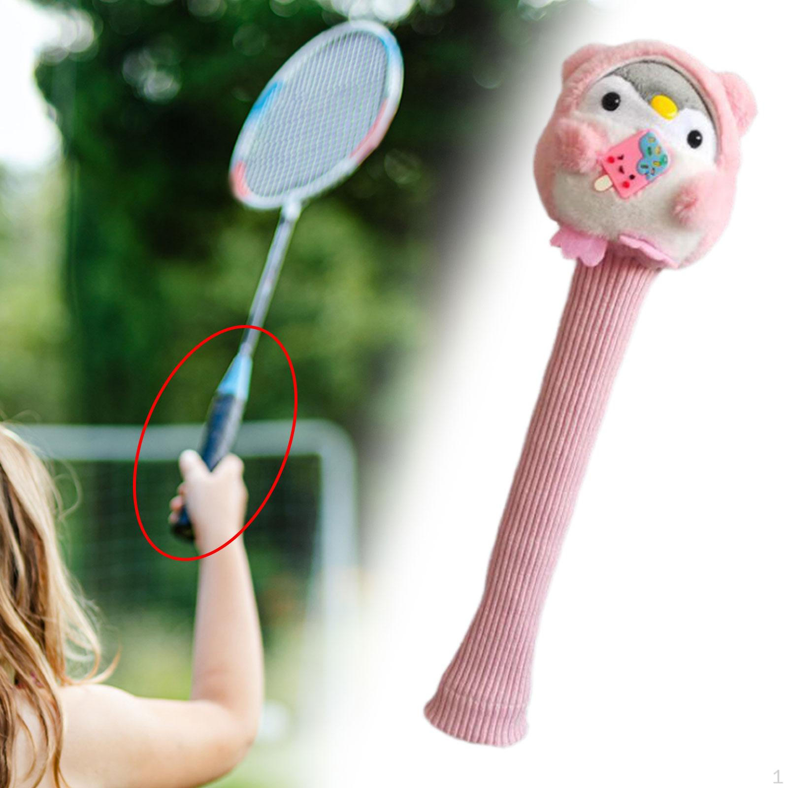 

Крышка ручки ракетки для бадминтона Overgrip Маленькая плюшевая кукла Ручка для теннисной ракетки для активного отдыха Pink