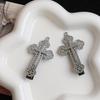 Gothic Crosses Barrettes For Women Punk Hair Clip Carved Metal Hairpin Fretwork 2000s Fashion Hair Jewelry