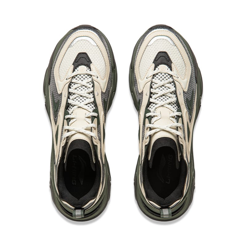 Li Ning CF Tracing Collection, Qianhangce SS Cushioning Rebound Low Top Casual Shoes Men's Black Gray AGLU141-4