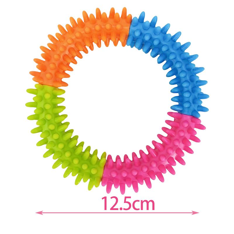 Cute Dog Toys Training Flying Discs Pet Ring Spiky Circle Ring Dog Bite-Chew Molar Cleaning Tooth Pet Supply Toy Dog Accessories