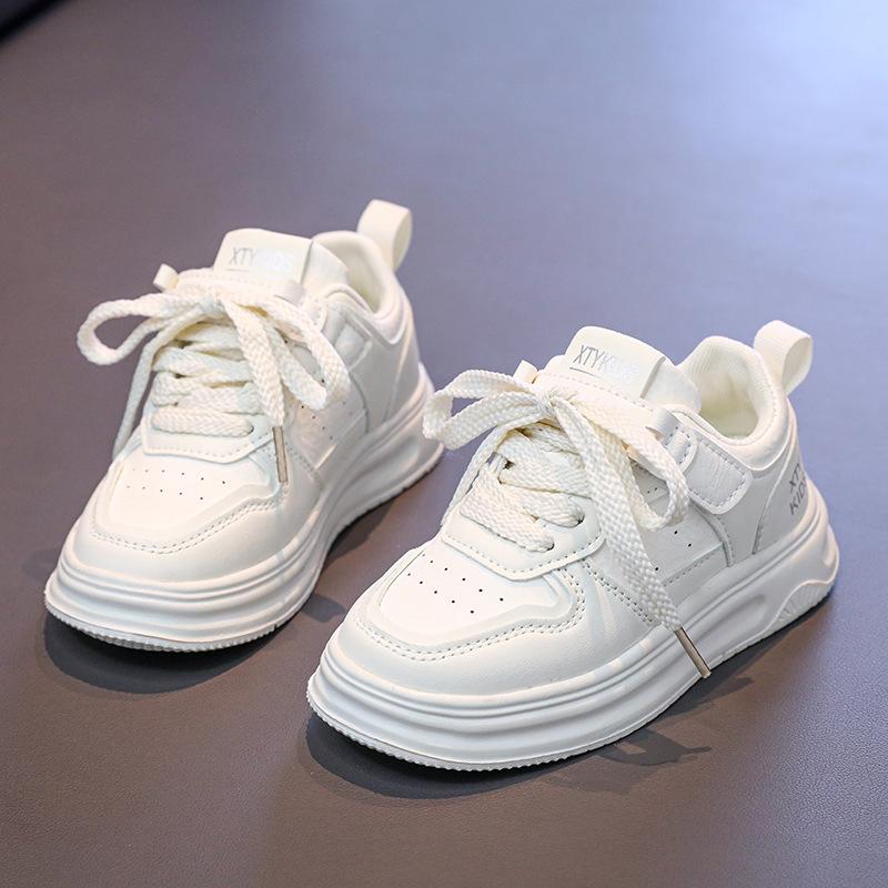 Girls little white shoes 2025 new spring and autumn children's shoes white sports shoes low-top board shoes student running shoes