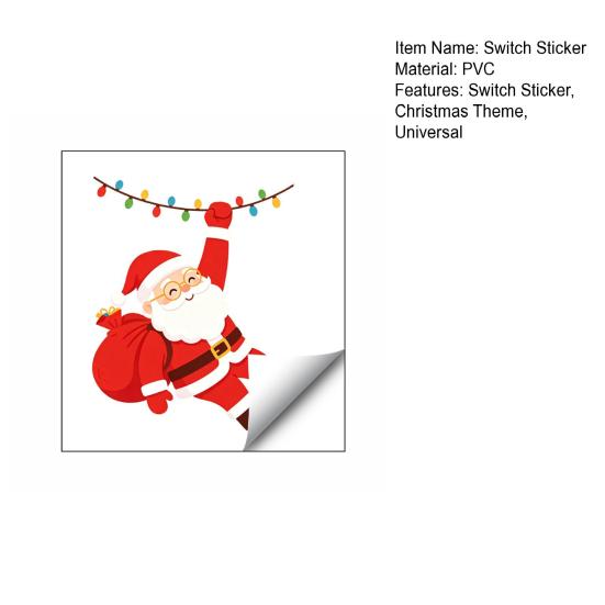 Self Adhesive Switch Covers Santa Claus On Swing Sticker, Decorative PVC Wall Decal, Holiday Home Decor Accessories Removable Self-adhesive