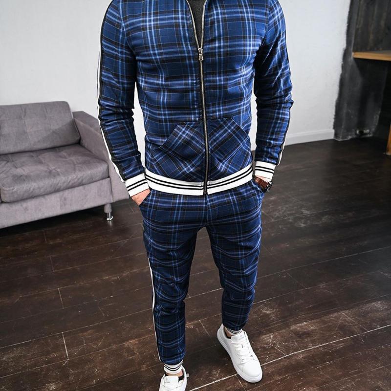 Nytt Gentlemen treningsdrakt sett Jakker sett menn glidelås dress herre mote treningsdress Sportsdress menn sweatshirts Sportsklær Kåpe+bukse