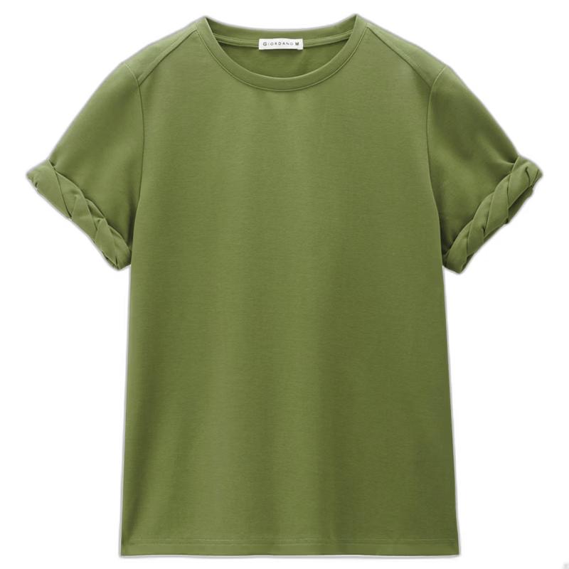 Женская дизайнерская футболка Giordano с коротким рукавом, двойной трикотаж M