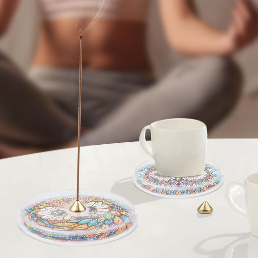 4pcs DIY Diamond Painting Incense Tray Acrylic Diamond Art Incense Burner Stick Holder Special Shaped for Adults Beginners