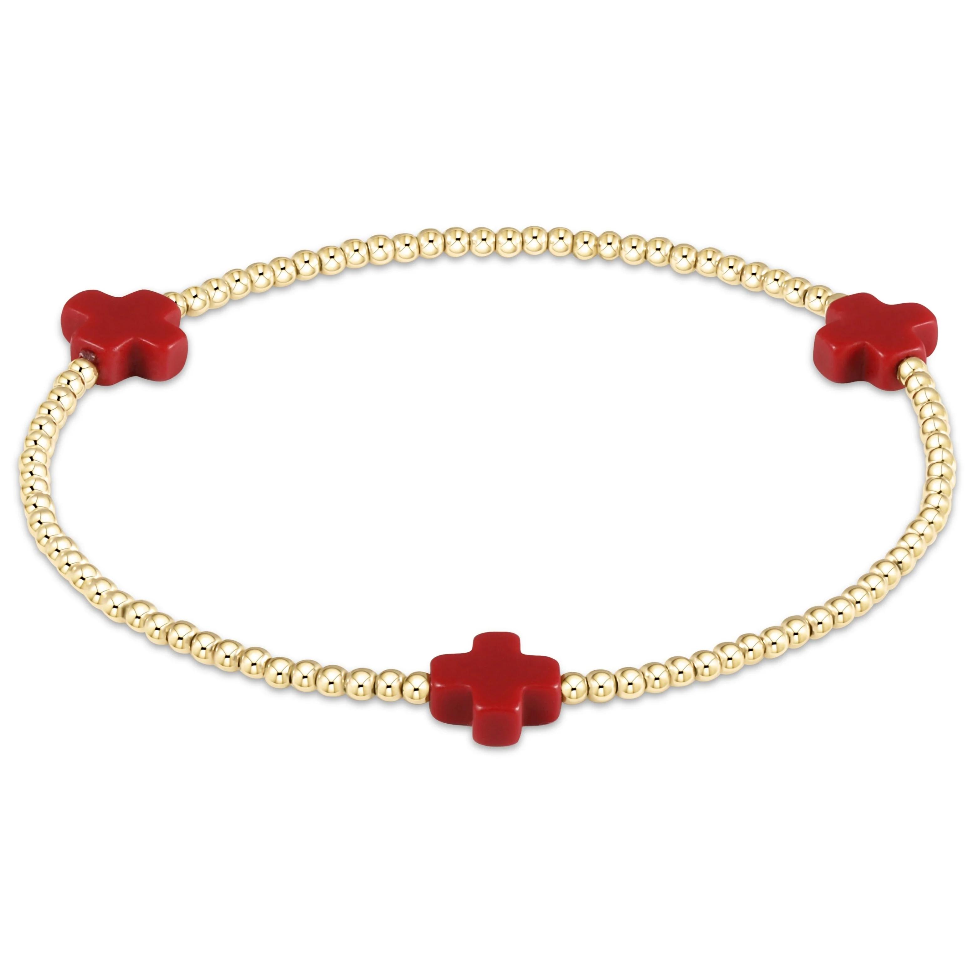 

Vlen Cross Charm Bracelet 3mm Gold Plated 18 K Beads Bracelets for Women Stackable Boho Pulseras Jewelry красный