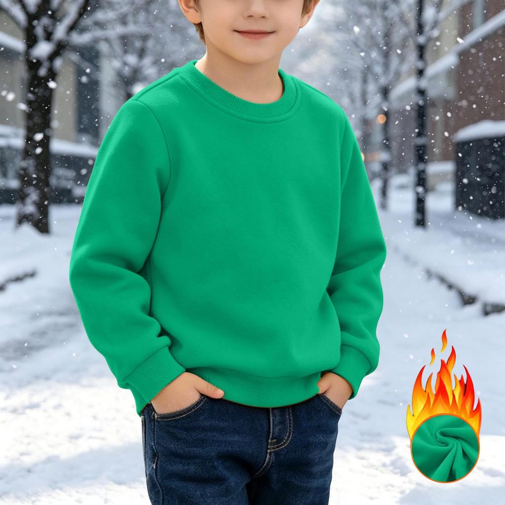 Kinder Langarm-T-Shirt in Farbe - Lässiges bequemes Unterhemd für Jungen und Mädchen