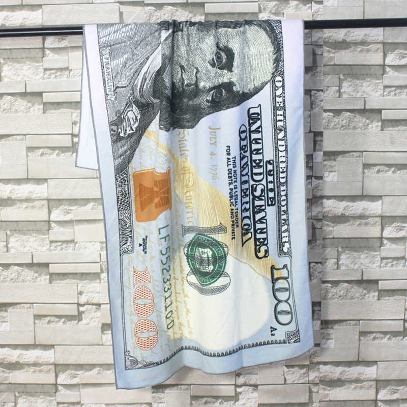 Textilien New Dollar Beach Towel Microfiber Bath Towels 70X150cm Quick Drying Super Absorbent Travel Sport Washcloth Running Swimming Gym