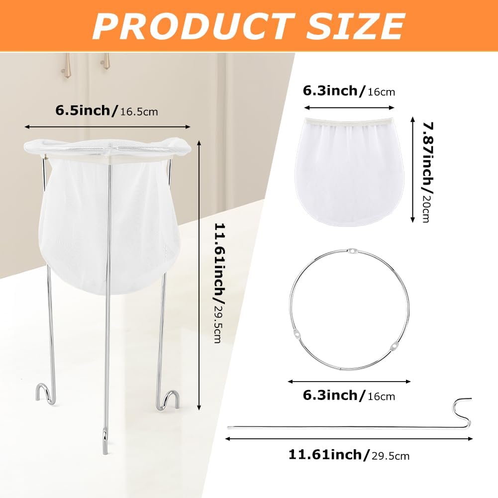 Jelly Strainer Stand with 3 Reble Strainer Bags, Stable Stainless Steel Sieve Stand Reble Food Jelly Filter Bags for Straining Juice Yogurt Cheese